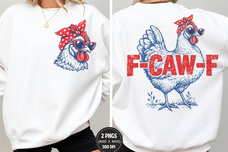 Funny Chicken Front Back PNG, Sassy Hen Front Back Shirt Des example image 1