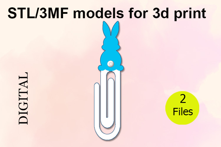 Paper Clips, Easter Bunny STL/3MF files for 3D Printing