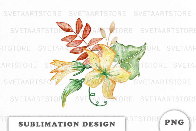 Watercolor Autumn Bouquet png