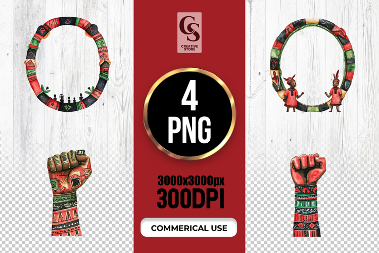 African Kente Wreath Frame Clipart Sublimation PNG