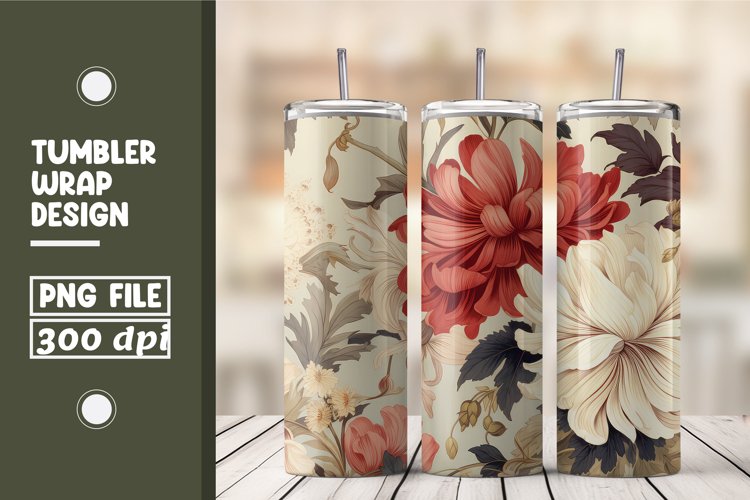 3D Flower Pattern Tumbler Warp Design