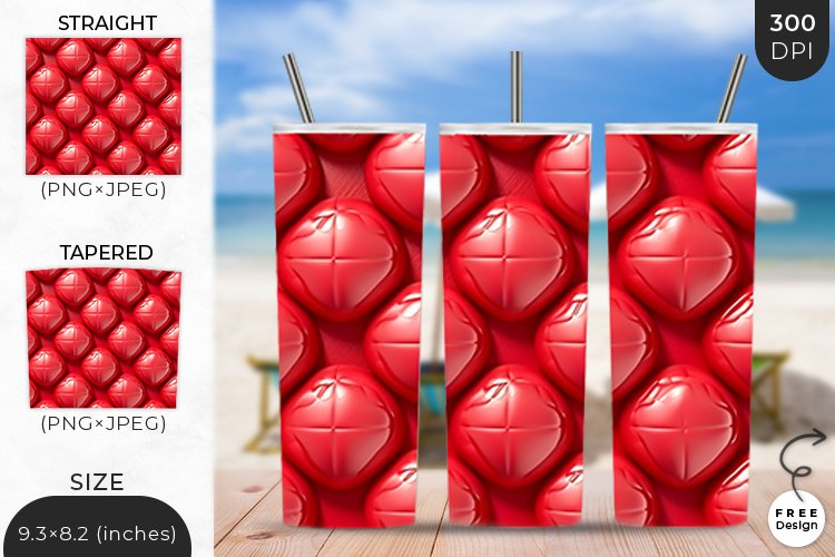 3D Inflatable Ball Tumbler | 3D Sublimation Wrap Design example image 1