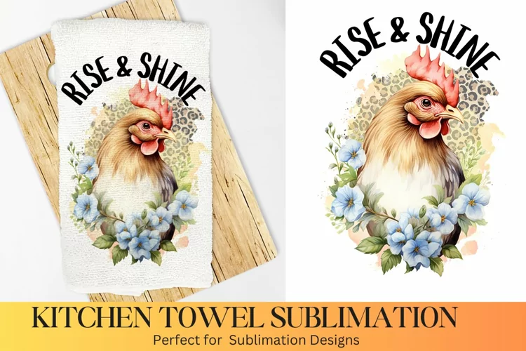 Rise & Shine, Farmhouse Kitchen Towel, Kitchen Towel