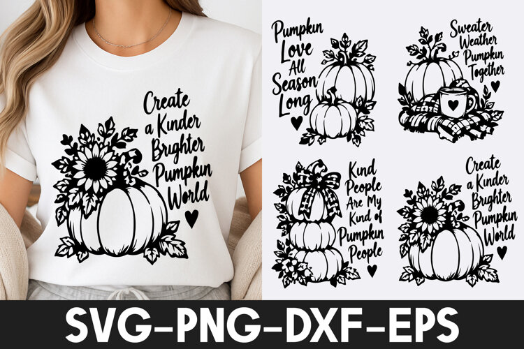 Pumpkin Love Sunflower Cozy Fall SVG PNG example image 1