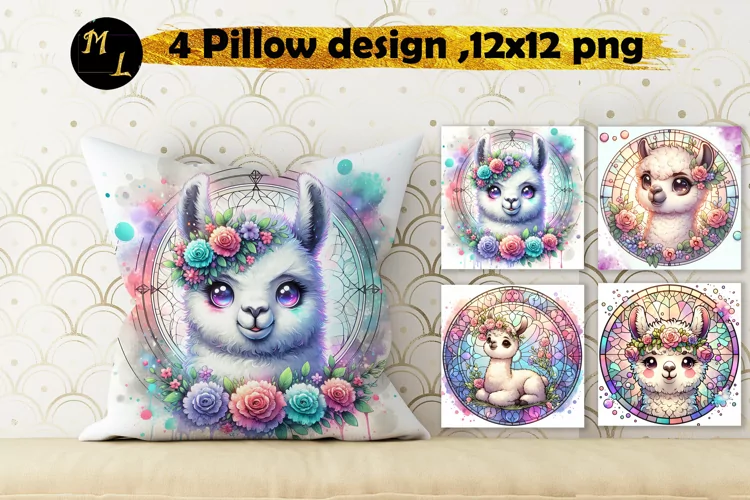 Cute lama Pillow Sublimation,lama Pattern Design