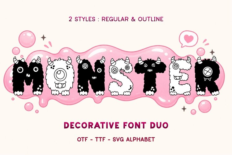 Monster - Halloween Font Duo with SVG Alphabet example image 1