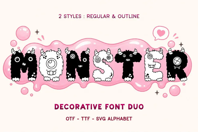 Monster - Halloween Font Duo with SVG Alphabet