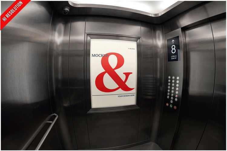 Poster Fisheye Effect Of An Elevator