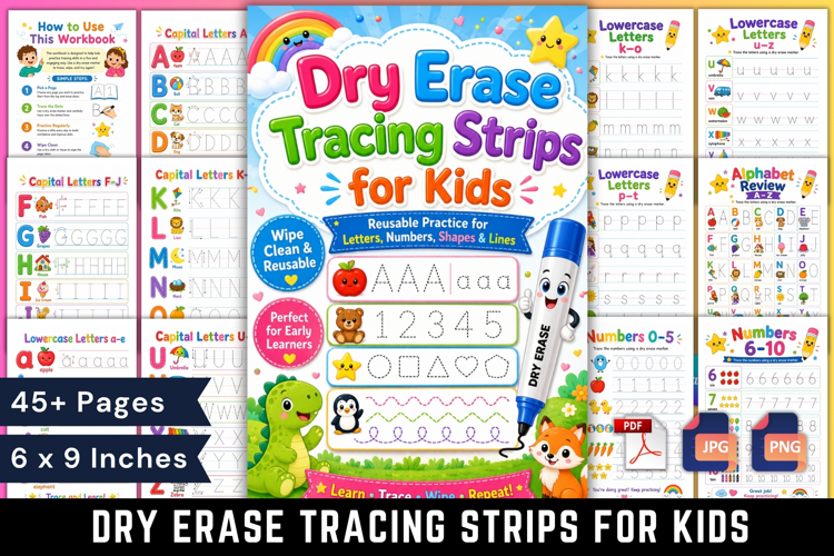 Dry Erase Tracing Strips for Kids