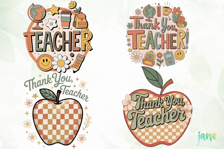 Coquette Teacher Fall Sublimation Clipart