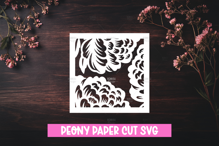 Peony Flower Paper Cut SVG Design