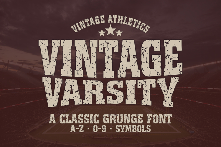 Vintage Varsity Distressed Font | Grunge College Athletic