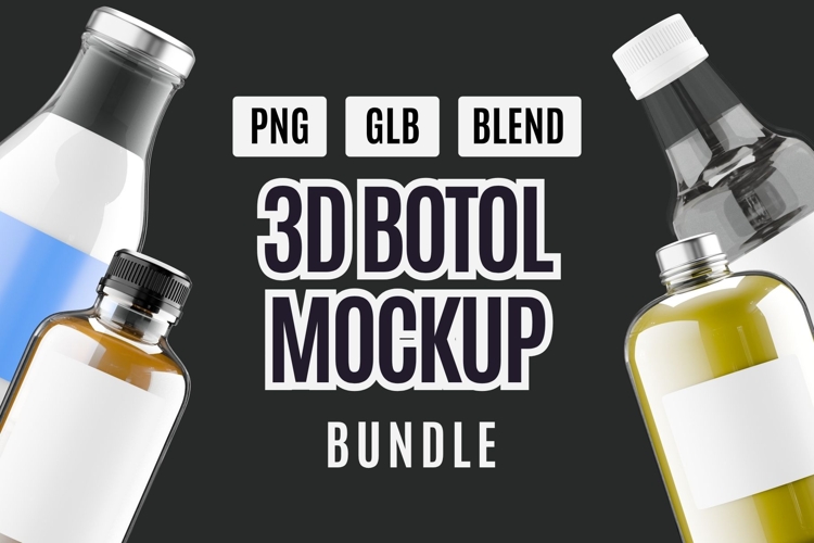 3D Bottle Mockup Bundle