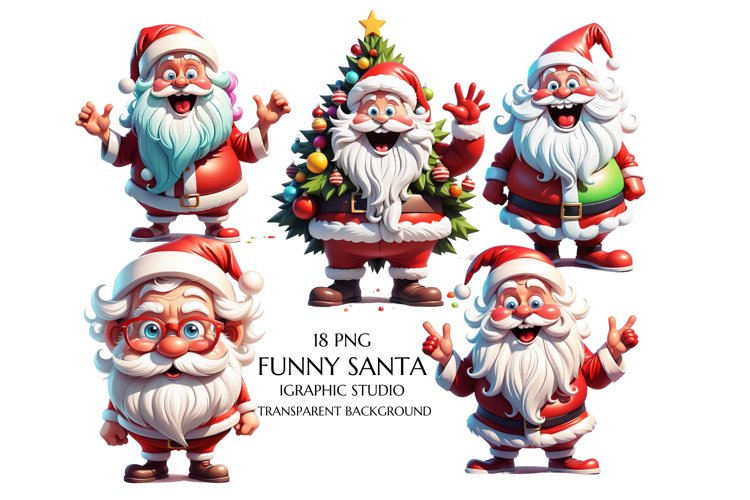 Funny Santa Claus Clipart, Christmas Clipart example image 1