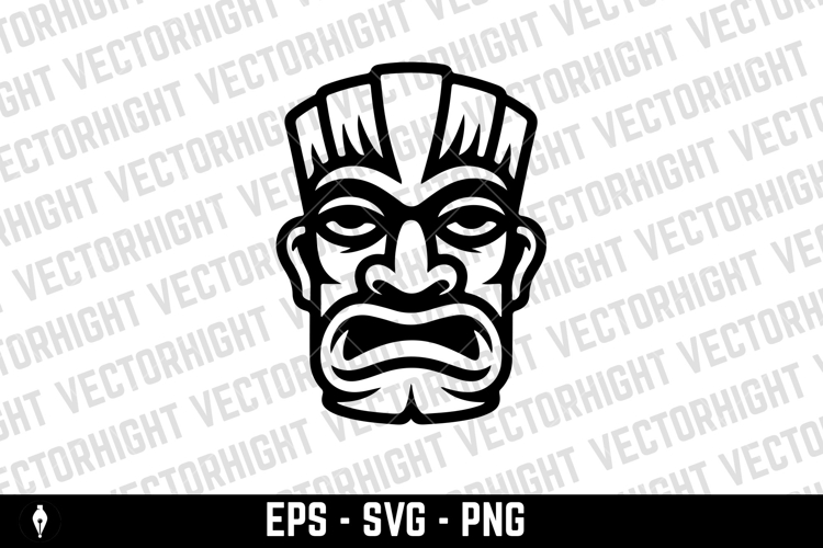 Traditional polynesian tiki idol. Illustration of tribal tik