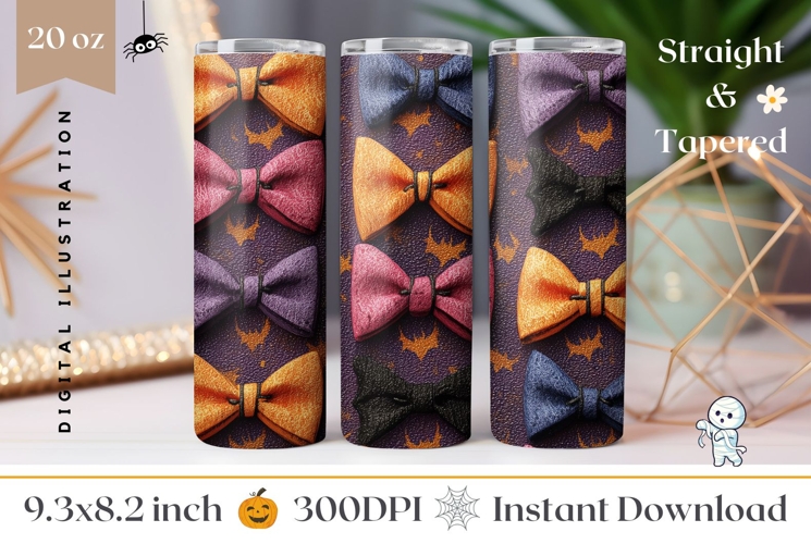 Halloween Bows Tumbler Wrap, Cute Halloween Tumbler PNG