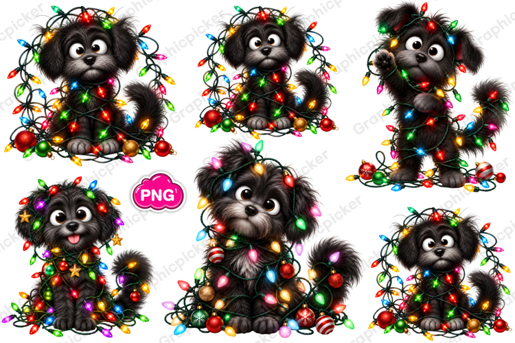 Christmas Dog PNG, Leopard Bow Puppy PNG, Trending Christmas
