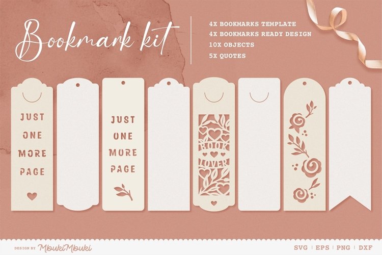 Bookmark Kit in Bloom / SVG Cutting Files example image 1