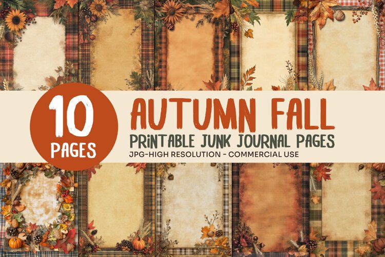 Rustic Fall Junk Journal Pages example image 1