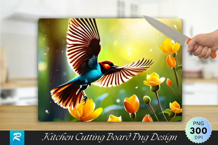 Beautiful Bird Cutting Board Sublimation Design