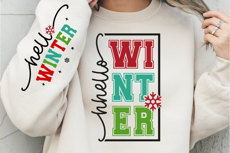 Winter SVG, Hello Winter PNG, Christmas SVG, Merry Christmas