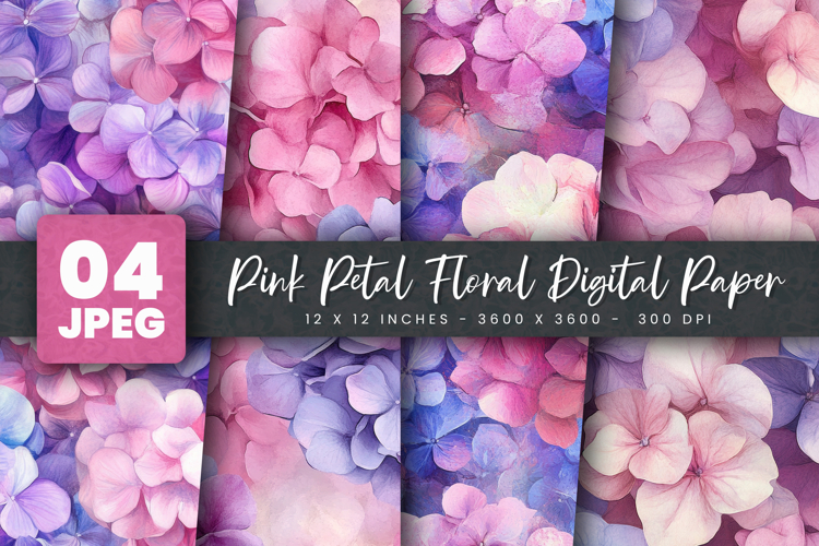 Pink Petal Floral Digital Paper
