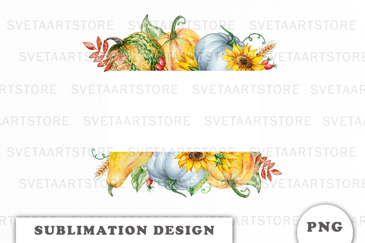 Watercolor Autumn Pumpkins Frame png