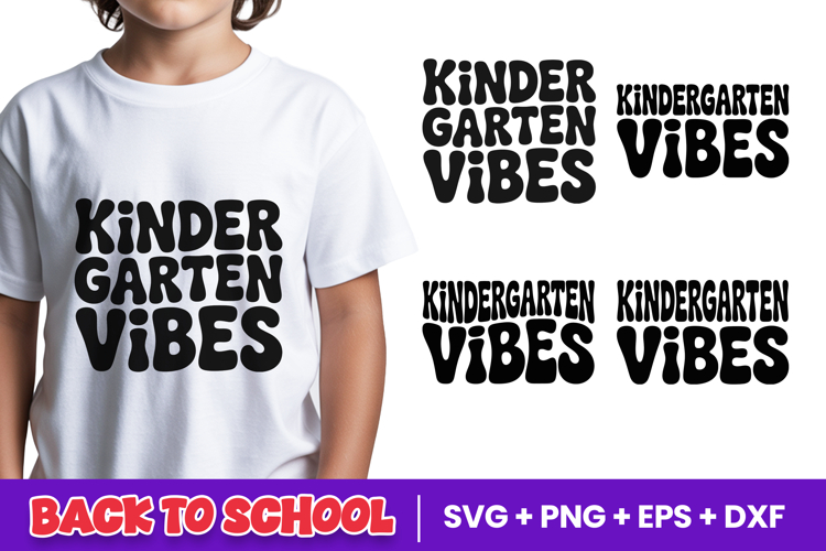 Kindergarten Vibes Back to School SVG PNG