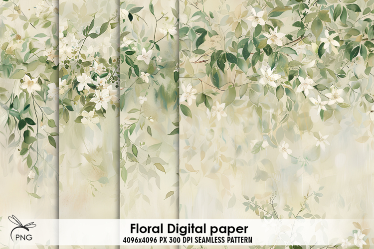 Floral digital paper, background clipart