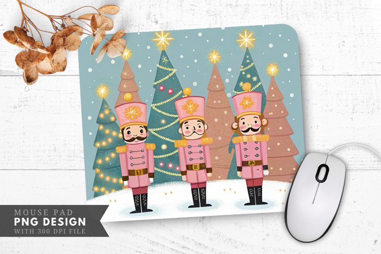 Festive Nutcracker Christmas Scene Mouse Pad PNG