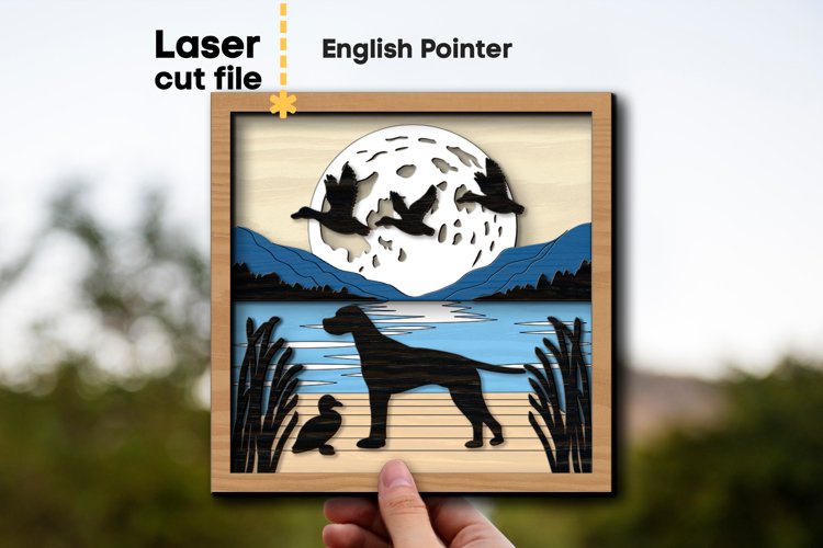 English Pointer Dog SVG Laser cut file for Glowforge