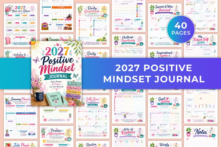 2027 Positive Mindset Journal Kdp interiors example image 1