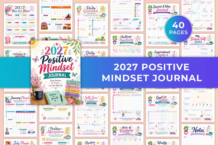 2027 Positive Mindset Journal Kdp interiors