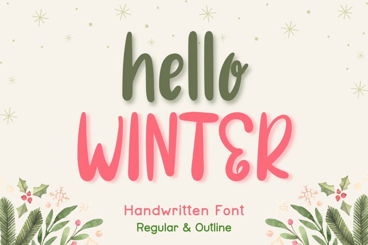 Hello Winter - Handwritten Christmas Font Duo