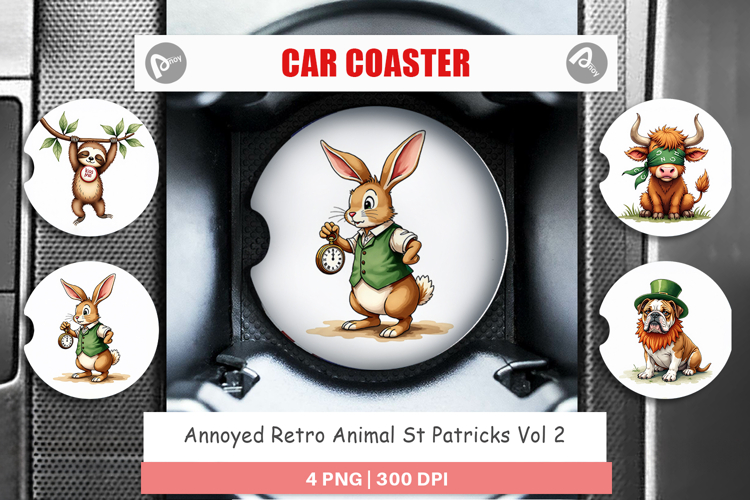 Annoyed Retro St Patricks Car Coaster