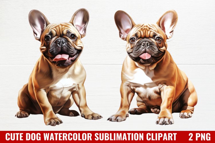 Cute Dog Watercolor Clipart, Christmas Dog Wall Art