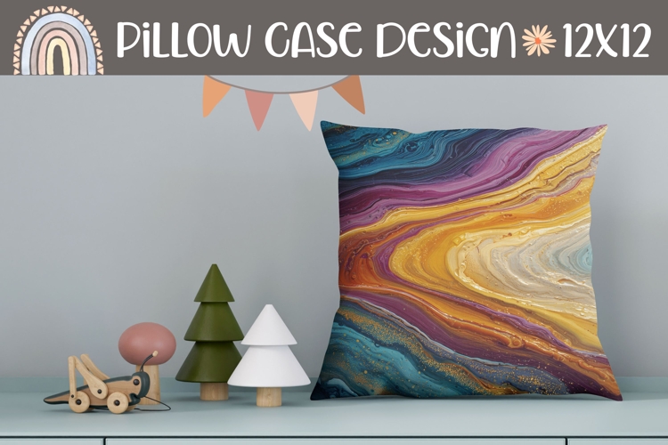 Abstract Pillow Design, Fluid Art Pillow Sublimation