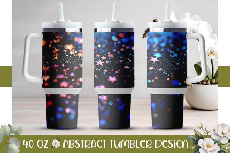 Stars Tumbler Design, Glitter 40 Oz Tumbler Template