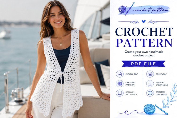 Crochet Peplum Vest Pattern PDF
