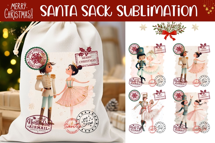 Christmas Ballerina Santa Sack, Kids Santa Sack Designs