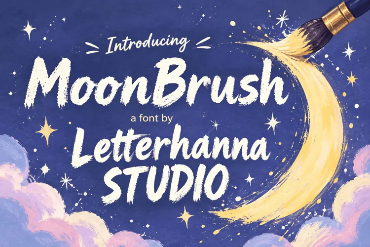 Moonbrush Dry Brush Font for Bold, Hand Painted Branding