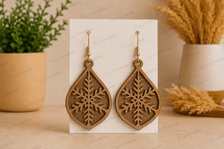 Christmas Earrings Laser Cut SVG File,Christmas Earrings SVG