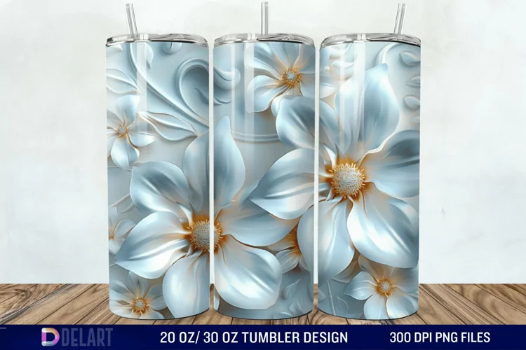 3D Floral Tumbler Wrap