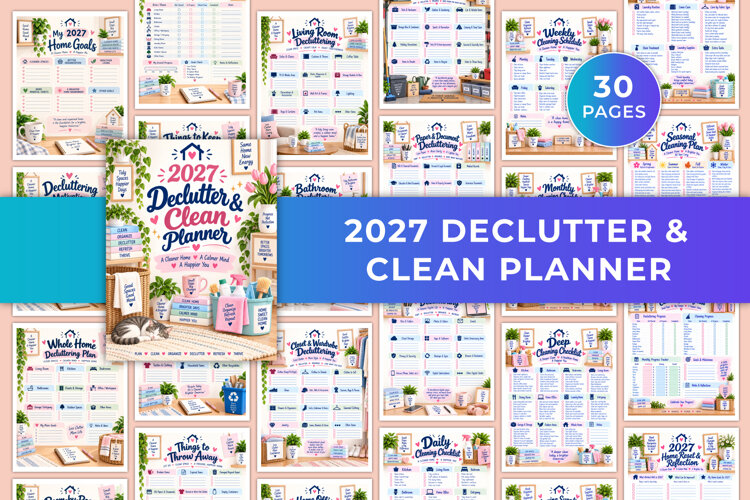 2027 Declutter & Clean Planner Kdp interiors example image 1