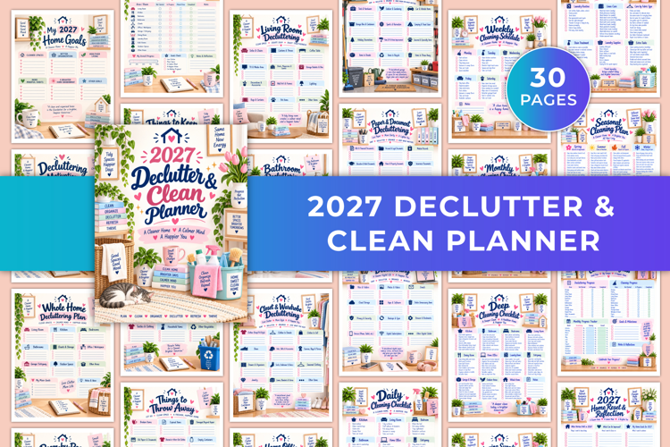 2027 Declutter & Clean Planner Kdp interiors