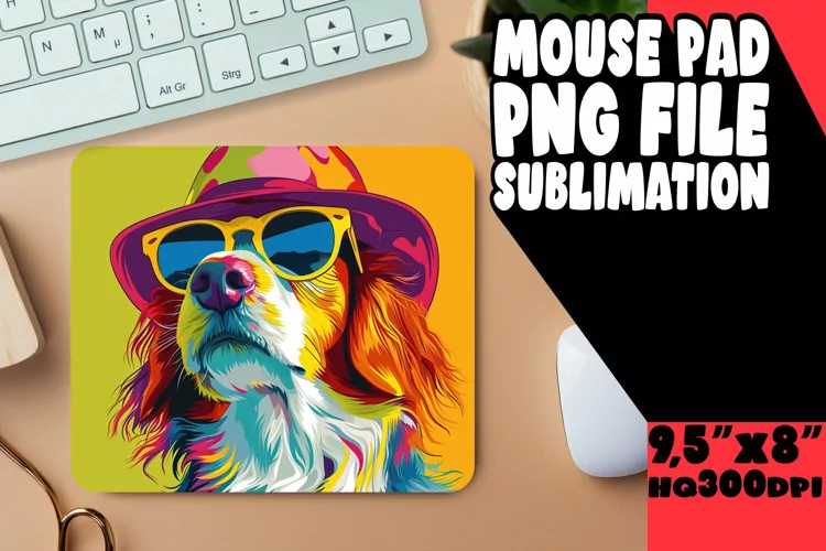 Vibrant Dog Portraits Mousepad