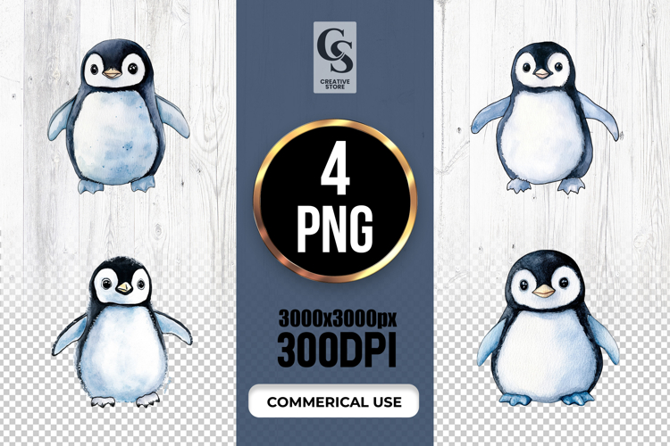 Cute Baby Penguin Clipart Sublimation PNG