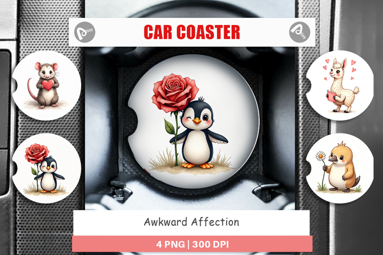 Awkward Affection Car Coaster
