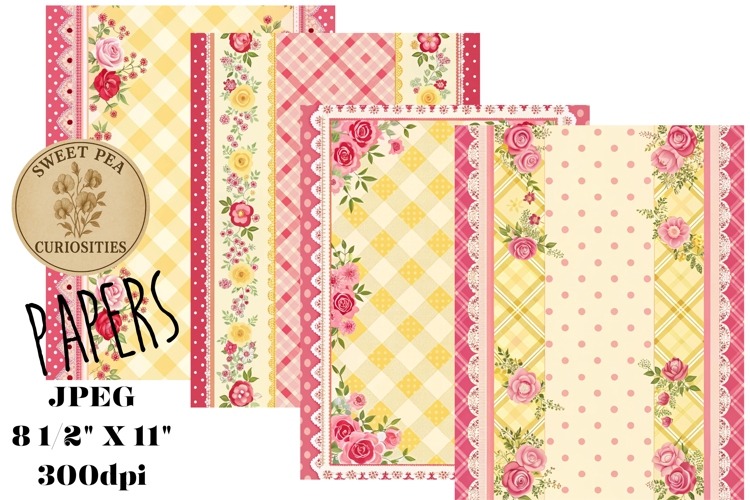 Shabby Chic, Flowers, Papers, Junk Journal