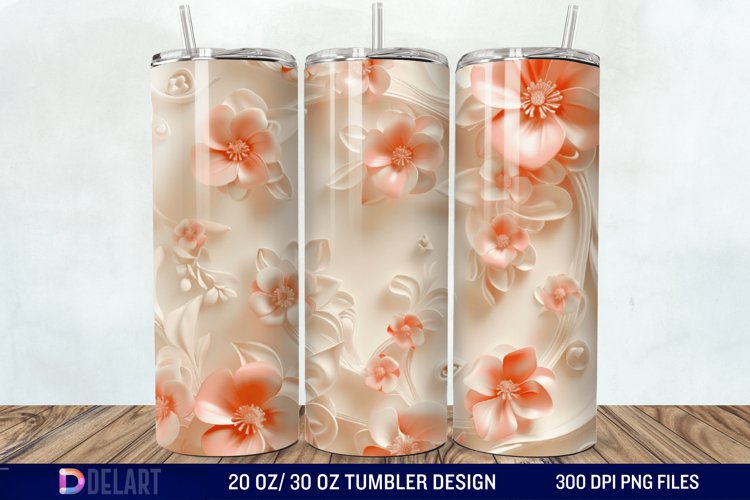 3D Floral Tumbler Wrap